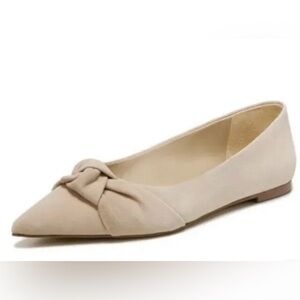 Sam Edelman Wheaton Suede Cappuccino Pointed Toe Knot Top Flats